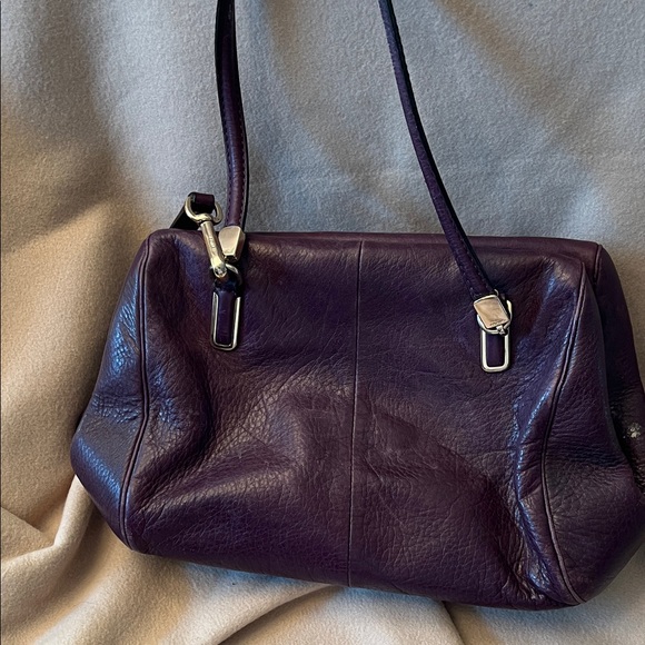 Coach Dark Purple Leather Shoulder Bag - Picture 6 of 6